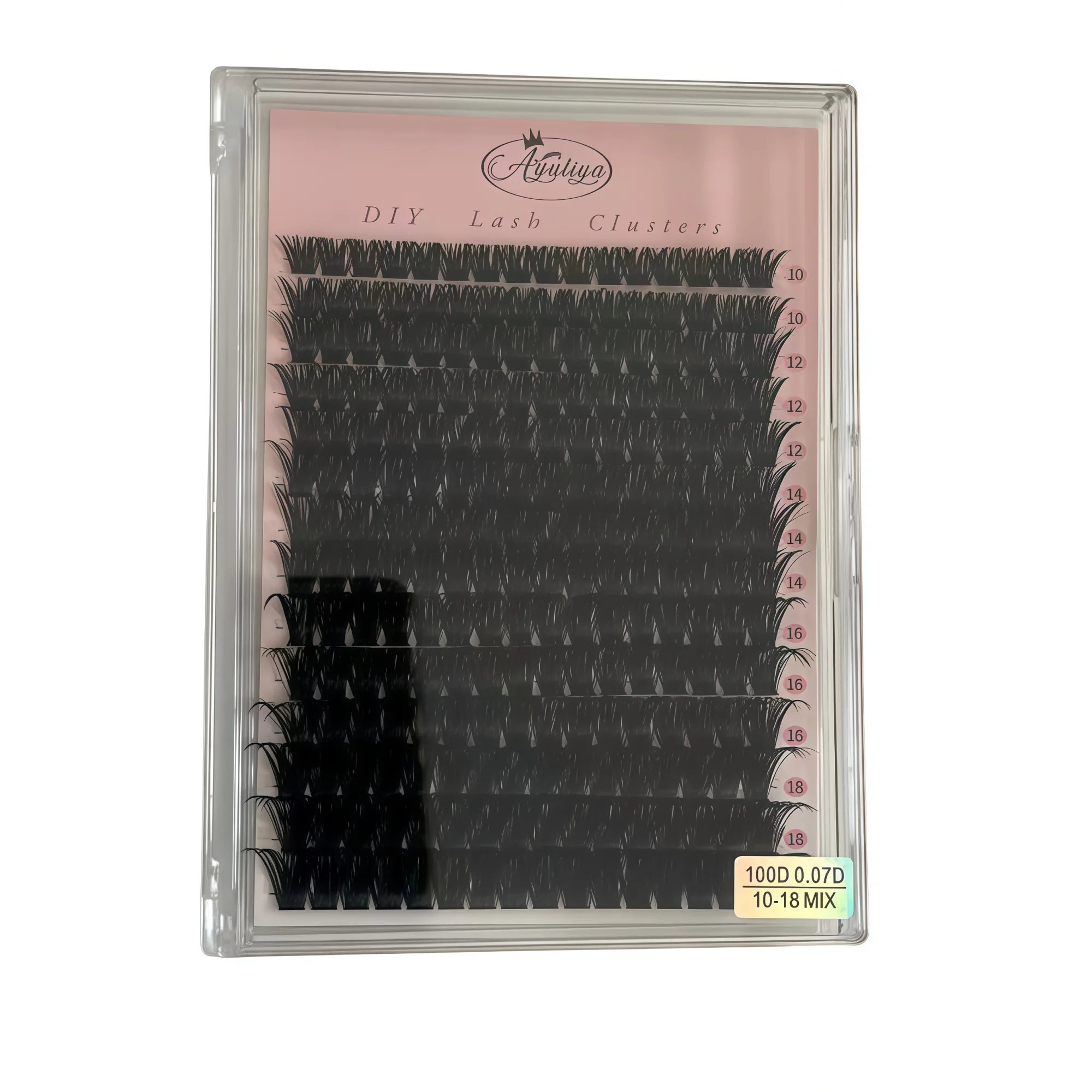 Cachos de Cílios 280 Peças 100D 10-18mm Curvatura D, Cílios Individuais Macios e Leves para um Look Natural e Esvoaçante DIY, Fácil de Aplicar, Extensão de Cílios C