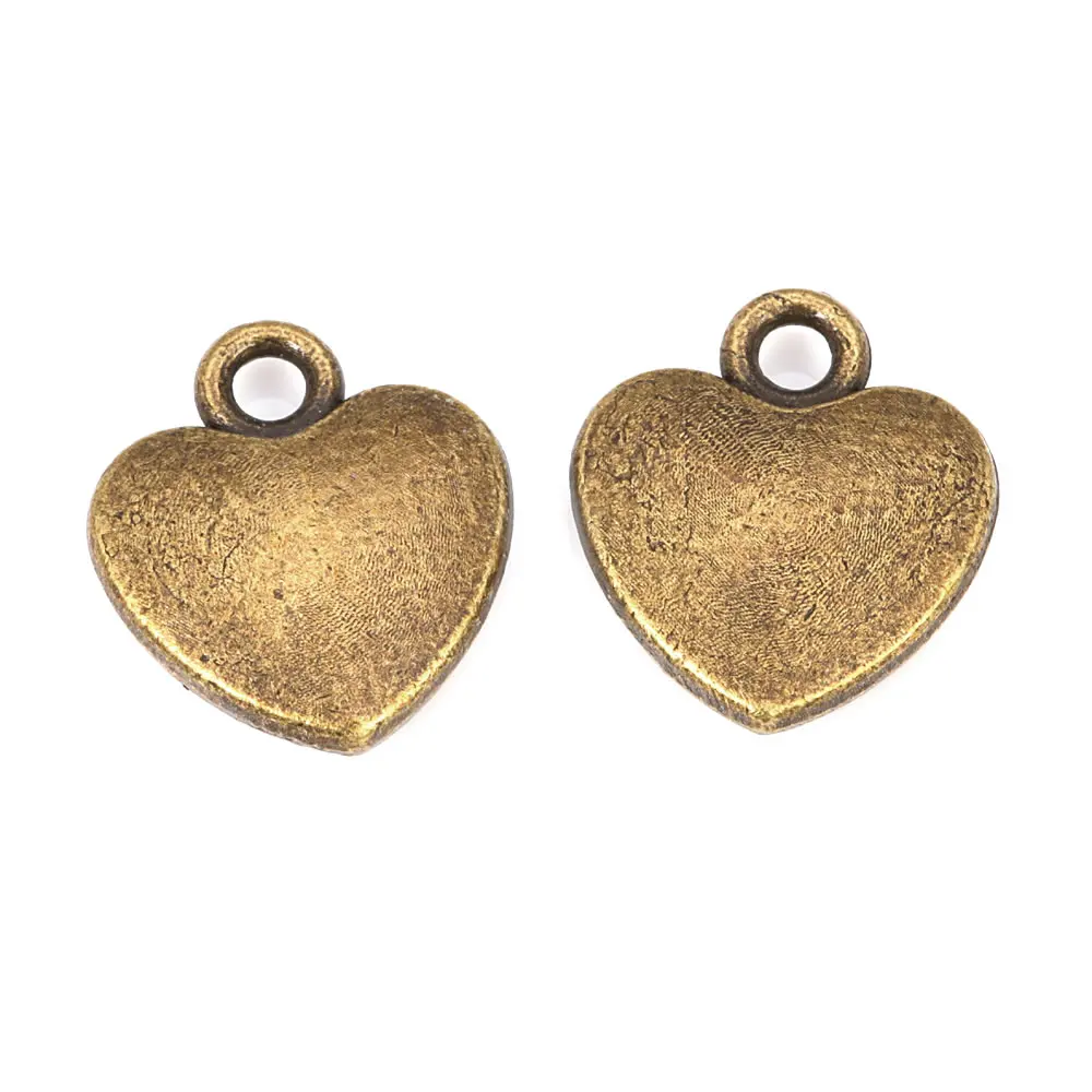 Antike Bronze Vintage Stil Zinklegierung Herz Charms Anhänger Diy Schmuckherstellung Zubehör Halskette Ohrringe Zubehör