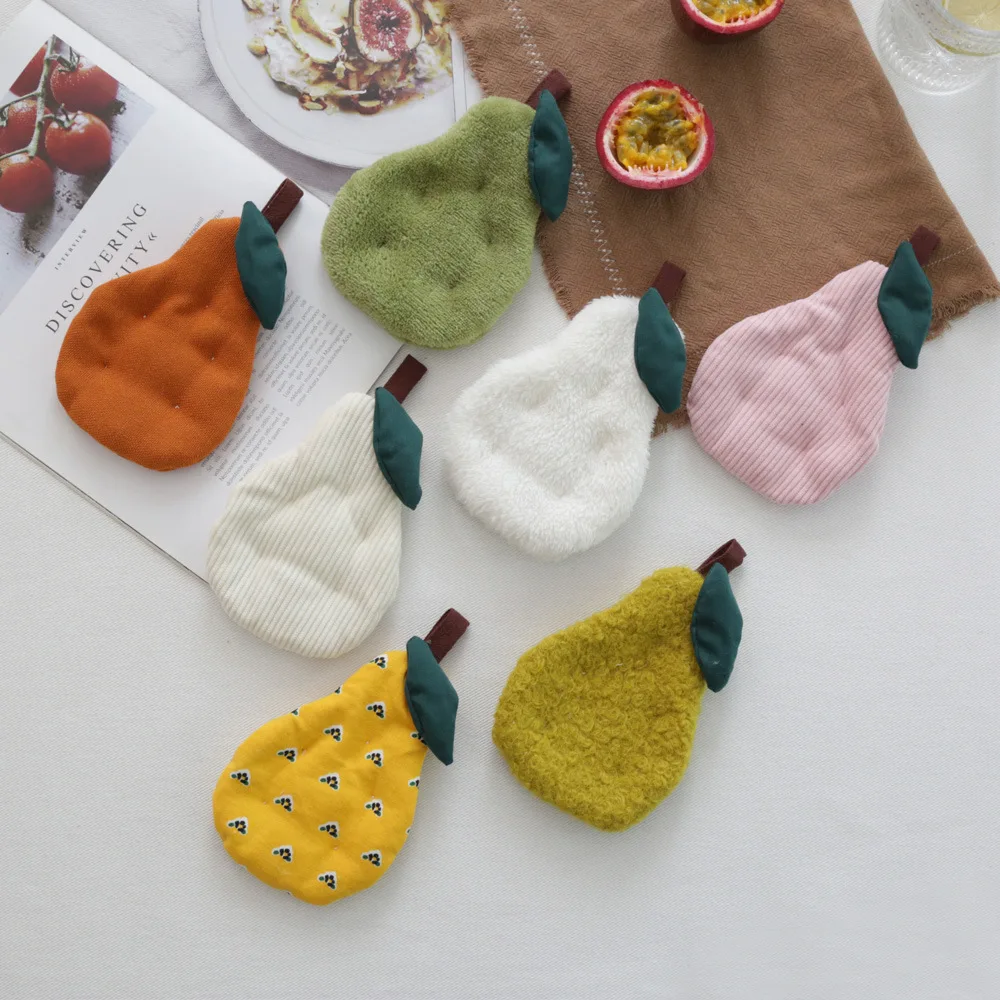 Korean ins cute pear shape coaster fabric anti-scalding insulation mat photo props home decoration