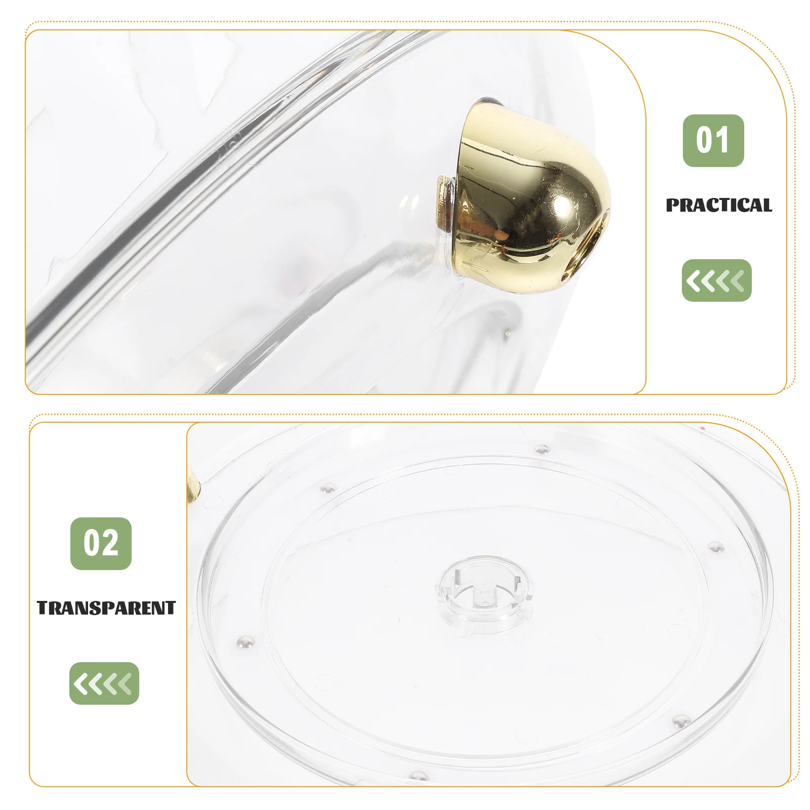 

Rotating Storage Tray Large Capacity Transparent Diamond Pattern Multi Functional Home Organizer For Kitchen Bathroom