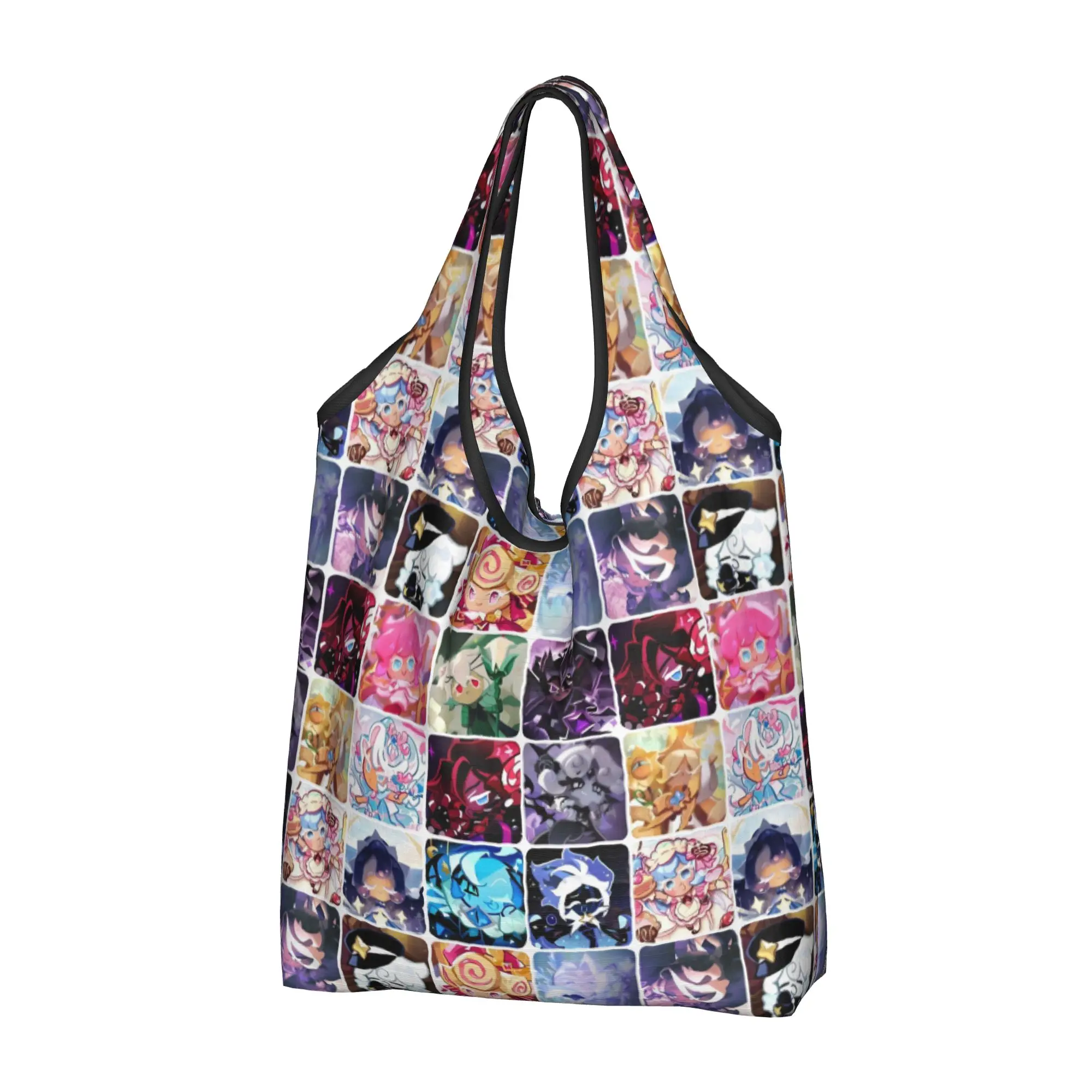 Recycling Cartoon Cookie Run Kingdom Game  Shopping Bag Women Tote Bag Portable Anime  Grocery Shopper Bags
