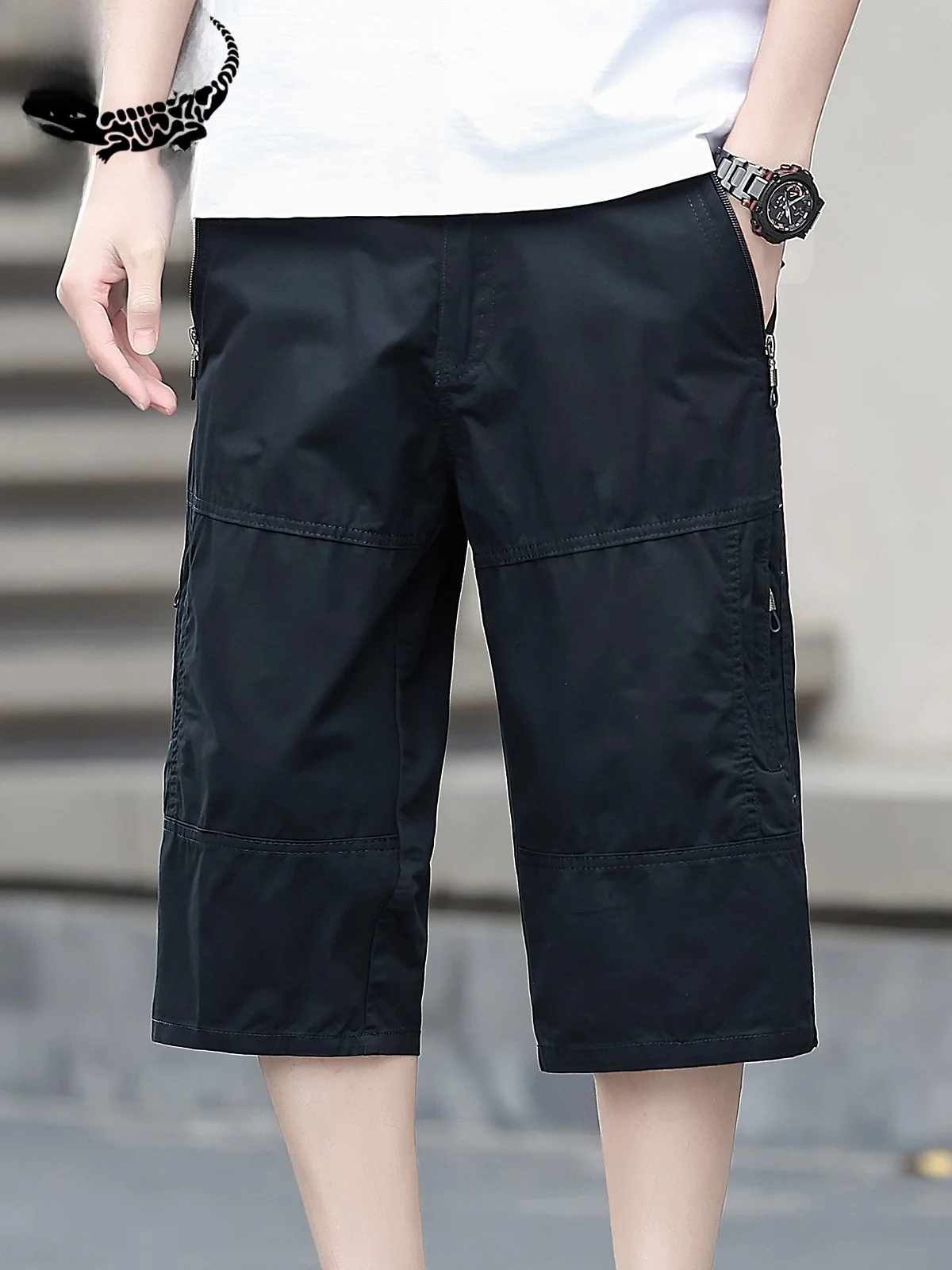 

Мужские повседневные брюки из чистого хлопка в виде крокодила, летние тонкие легкие прямые брюки в стиле ретро, рабочая одежда orts