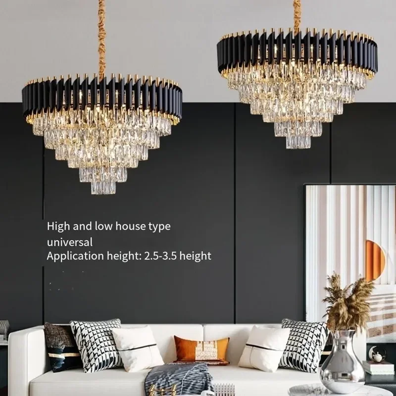 Modern LED Crystal Ceiling Chandeliers Luxury Villa Dining Room Living Room Bedroom Lamp Indoor Lighting Home Decoration Fixture