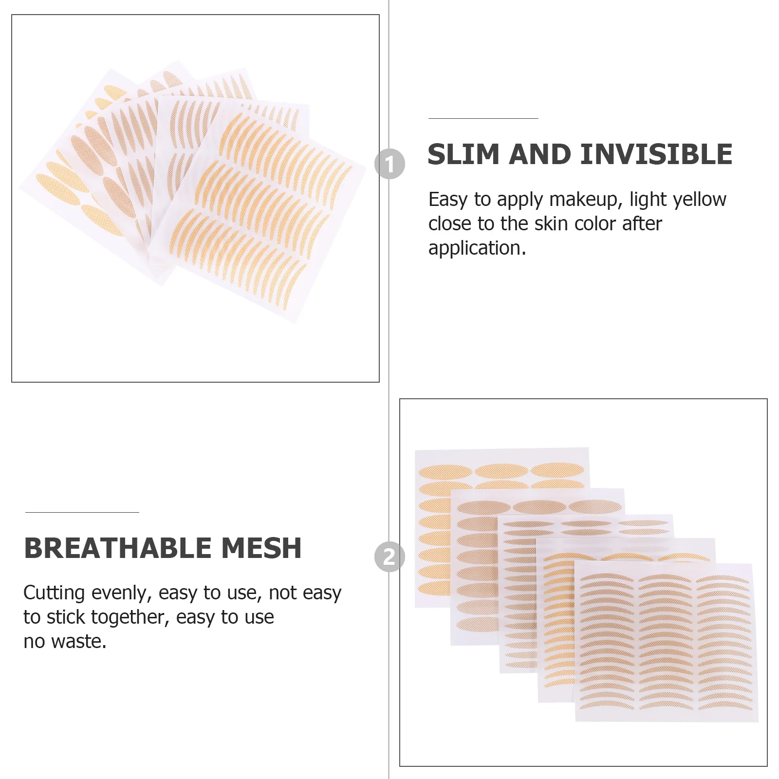 Doppelter Augenlid-Aufkleber, dünn, unsichtbar, atmungsaktiv, Augenlid-Klebeband für Frauen, einfach anzubringen, keine Rückstände, Augen-Make-up-Werkzeug