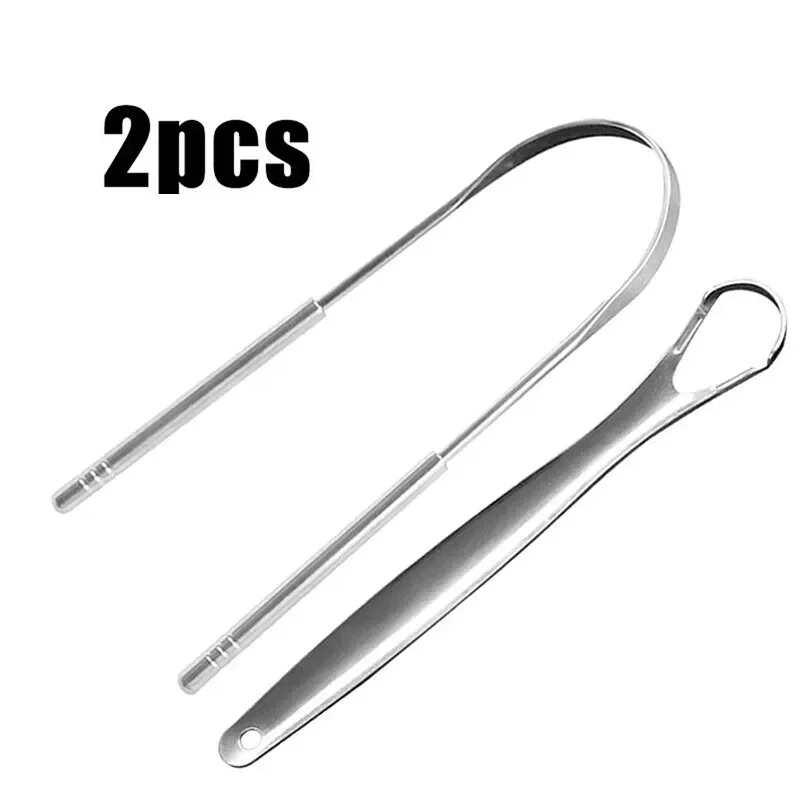 Stainless Steel Tongue Scraper 1 Pcs - Ultimate Oral Care Tool for Bad Breath Removal