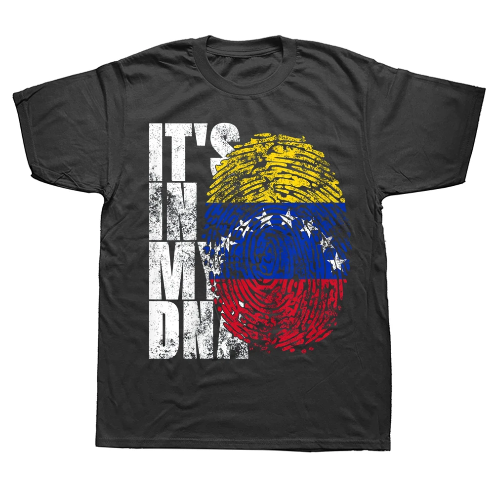 Funny It's In My DNA Venezuelan Venezuela Flag T Shirts Graphic Streetwear Short Sleeve Birthday Gifts T-shirt Mens Clothing