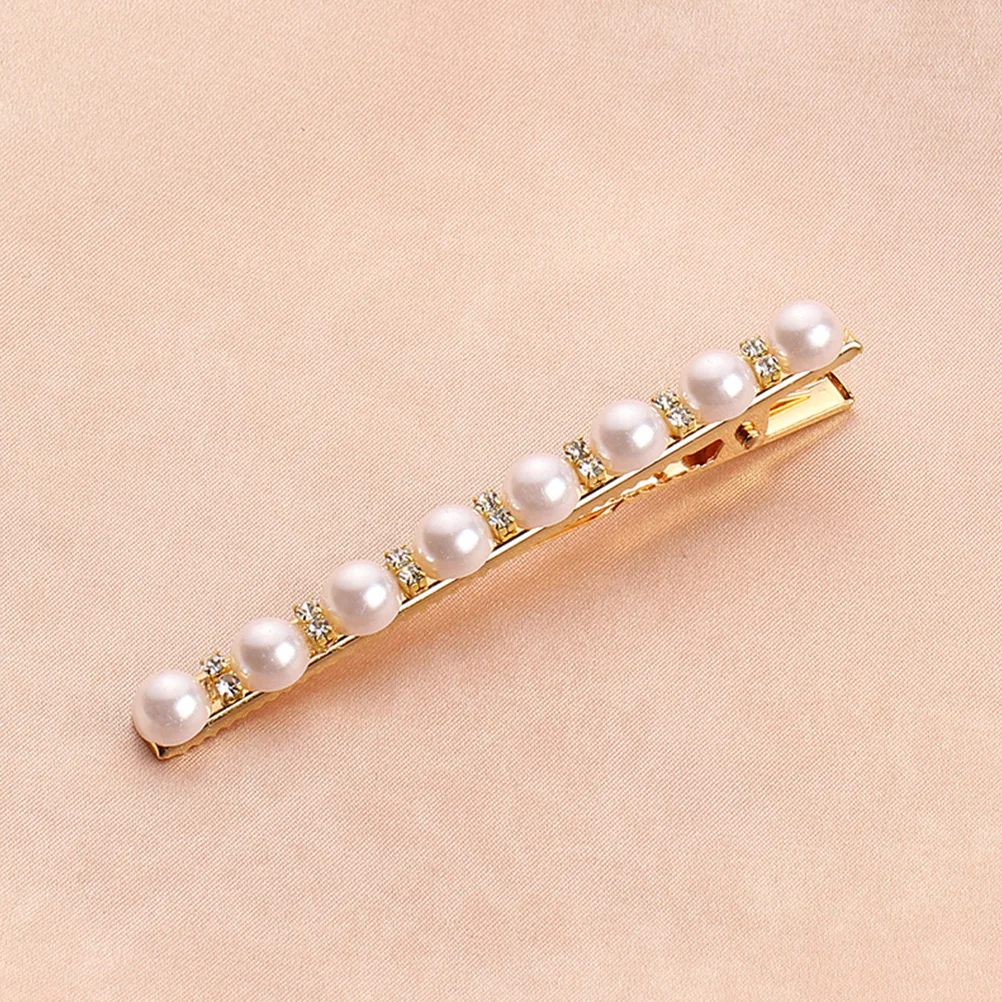 

5Pcs Pearl Hair Clips Set Imitation Pearl Hairpin Rhinestone Durable Hair Accessories for Women Party Wedding Gift