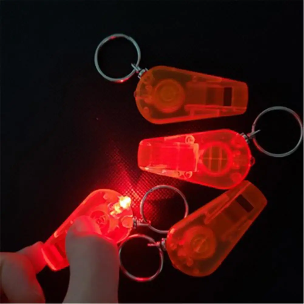 Whistle Keychain With LED Light lighting Flashlight Camping Hiking Travel Backpack Emergency Backup Stair Key Chain Lights