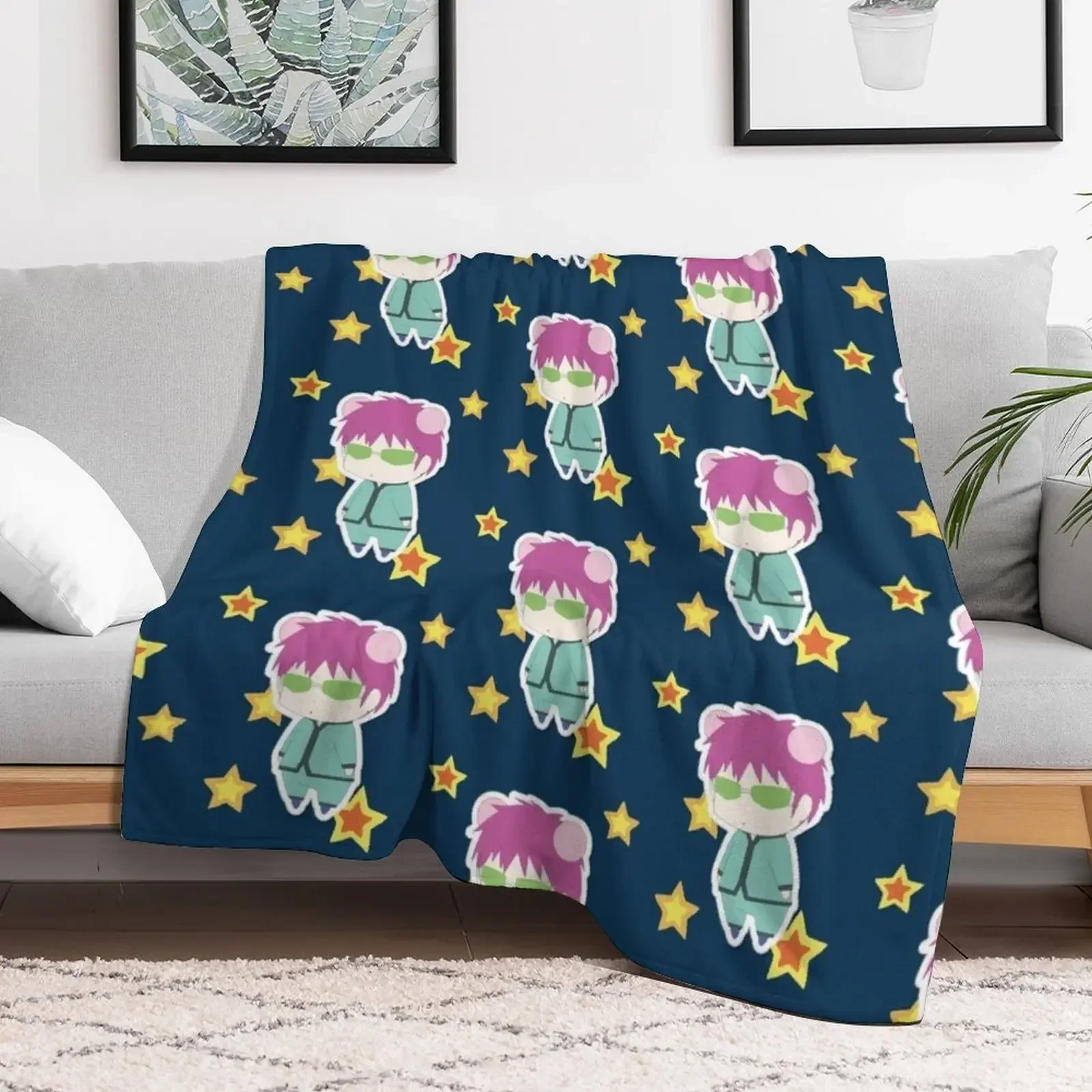 Saiki K The Disastrous Life Throw Blanket Travel Bed Single Flannels Blankets