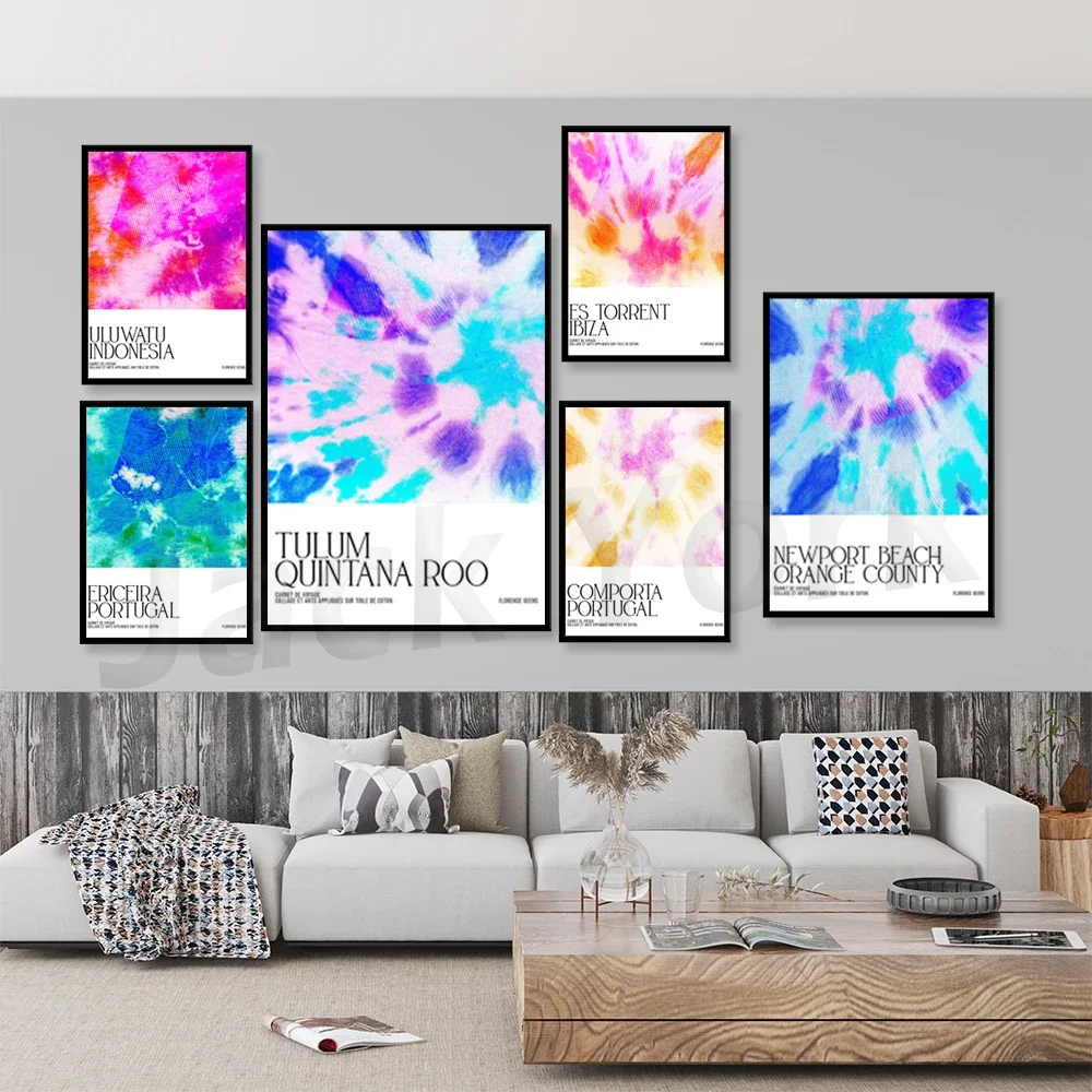 Tie dye art print, psychedelic wall art, colorful spiral tye die printable poster, holiday beach house decor, happy home decor