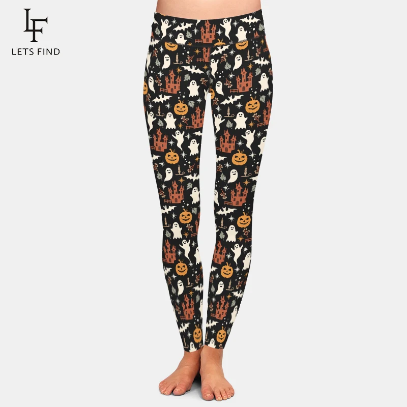 LETSFIND-Pantalon de fitness taille haute pour femme, imprimé 3D Halloween, fantôme, Aliments et chauve-souris, sexy, mince, commandé, chaud, complet, haute qualité