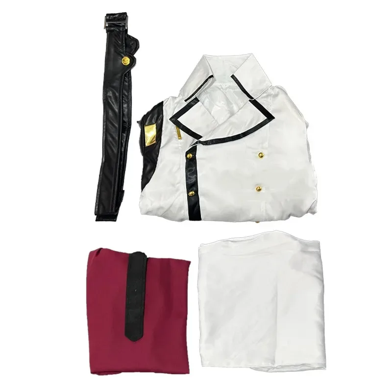 Anime Seraph of The End Crowley Eusford Cosplay Costume Red Cloak Military Uniform Full Set Wig Man Halloween Christmas Suit 5ft