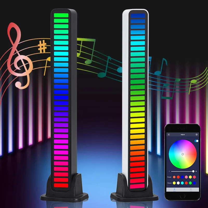 LED Ambient Light RGB Table Lamp Bluetooth Music Sync Night Light USB Rechargeable Desk Mood Light for Car PC Gaming Room Decor