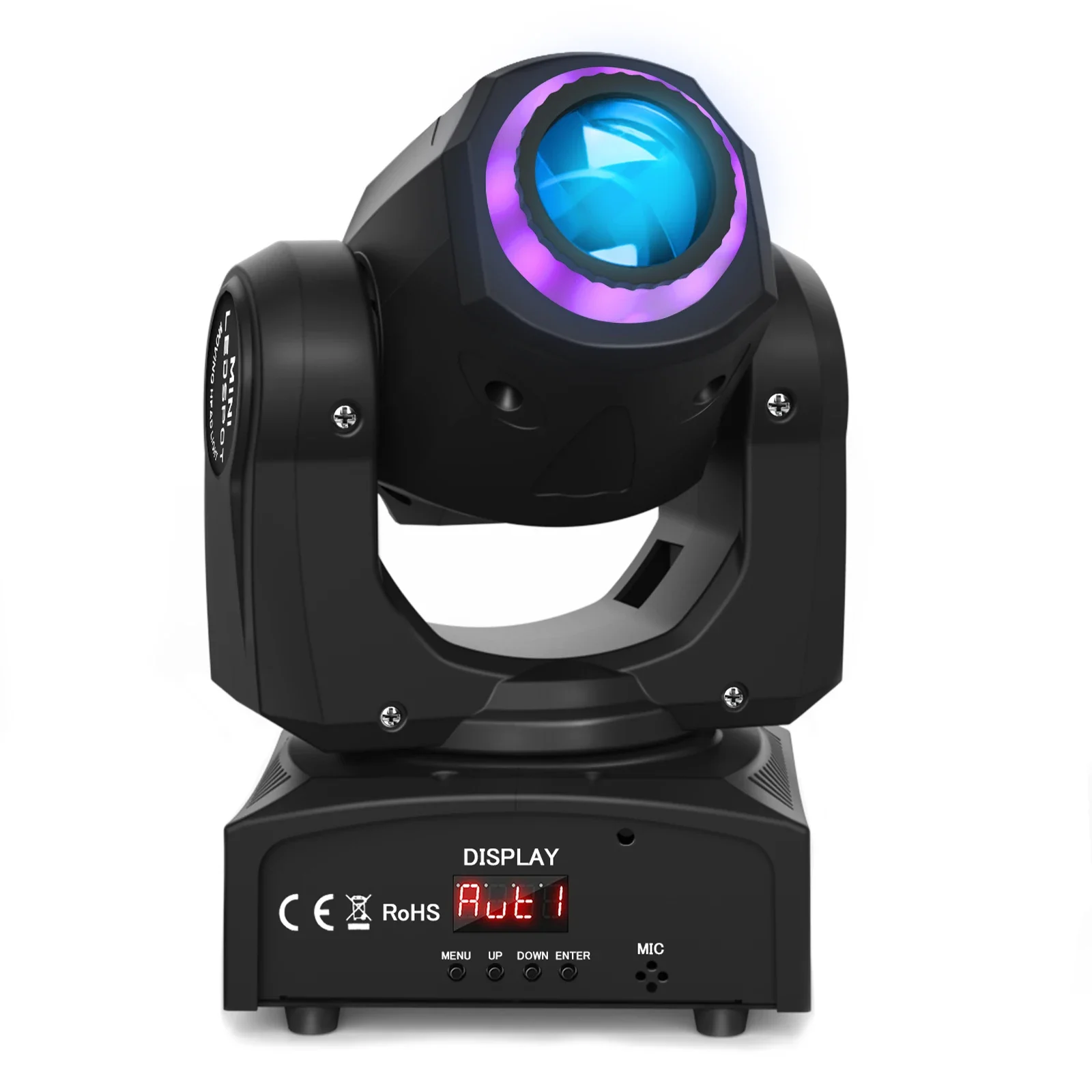 

GEFENSI 120W LED Beam Moving Head Light RGB Color Mixing 8 Patterns DMX Effect Light Rotating Stage Light For DJ Show Party KTV