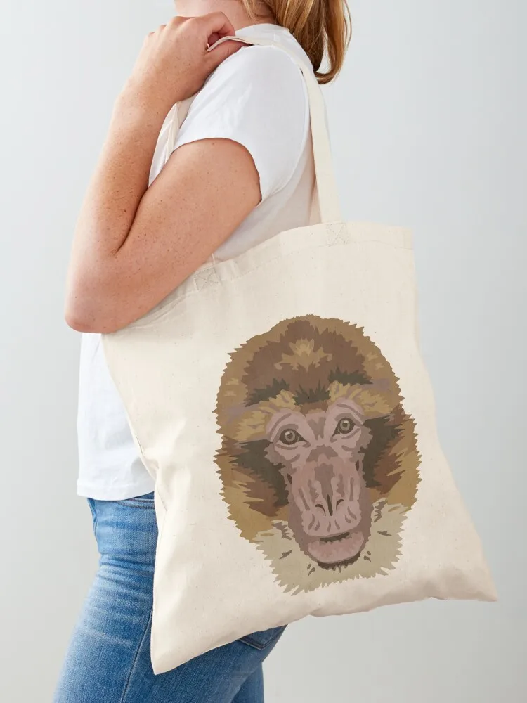 

Barbary Macaque Face Tote Bag tote bag men Shopper reusable shopping bags large size bags