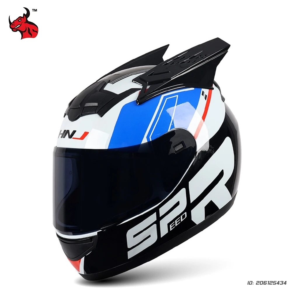 

Motorcycle Helmets Cat Ear Capacete Moto Helmets Flip Up Moto Personality Full Face Motorbike Motocross DOT Approved Helmet