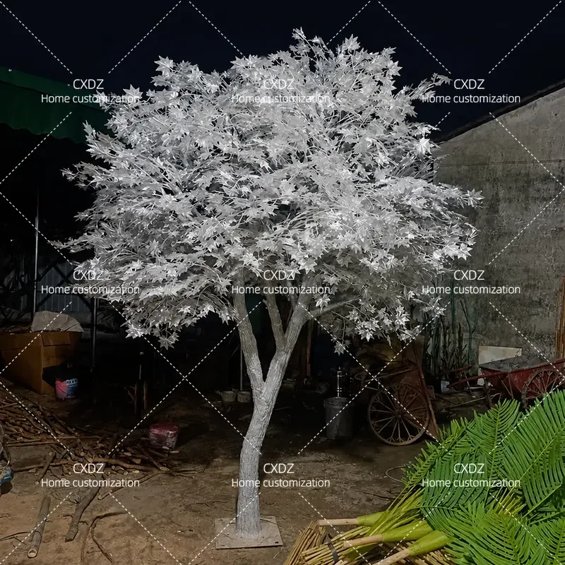 Simulation maple, silver simulation maple, wedding decoration scenic landscaping simulation silver maple, source factory