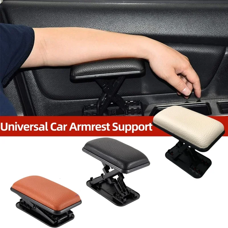 Universal Car Armrest Support Adjustable Height Car Armrest Left Elbow Support Pad Anti-Fatigue Car Door Armrest Rest Pad