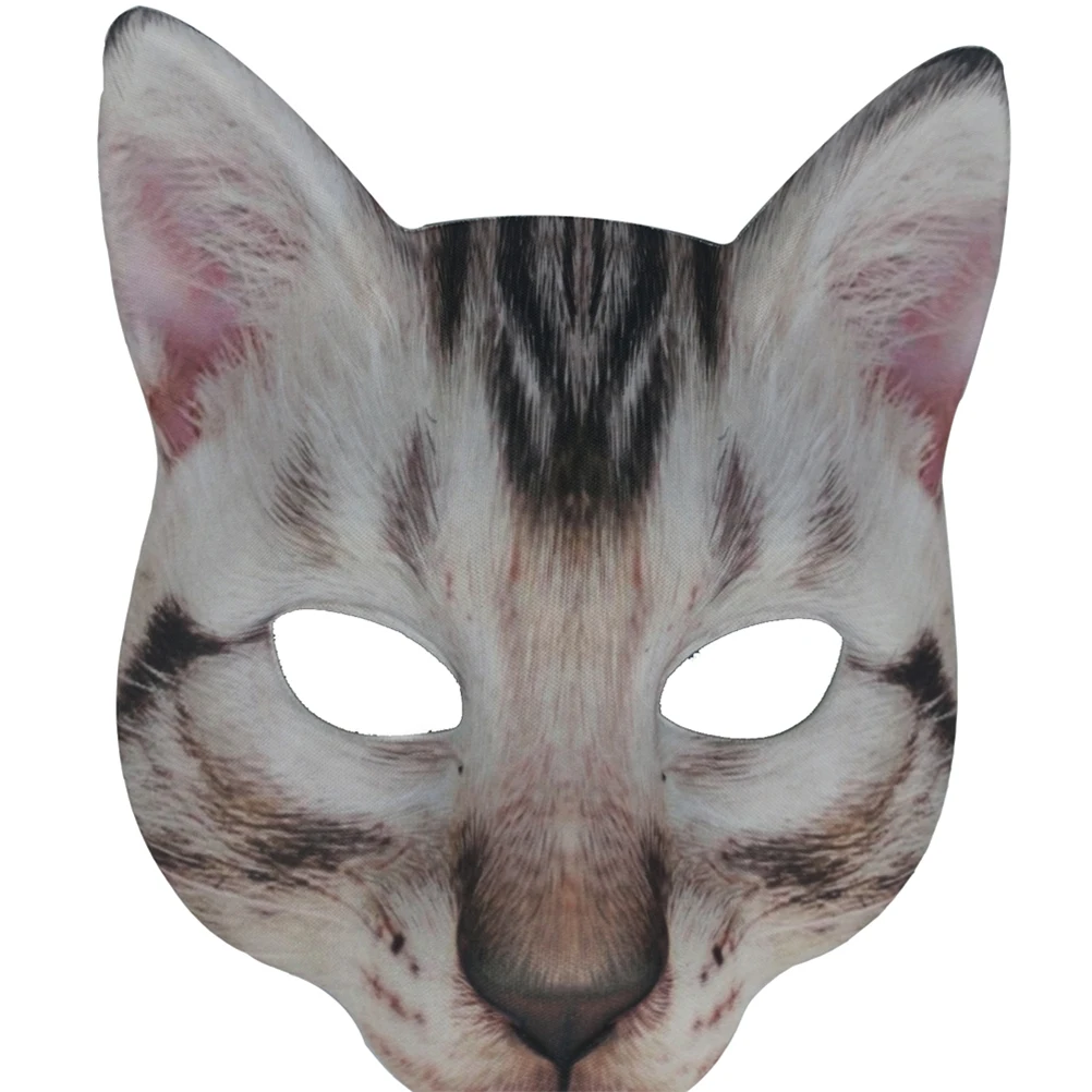 

Cat Mask Half Eyes Leopard Print Masquerade Face Cosplay EVA Fabric Half Eyes Cat Mask Durable Unisex Carnival Banquet