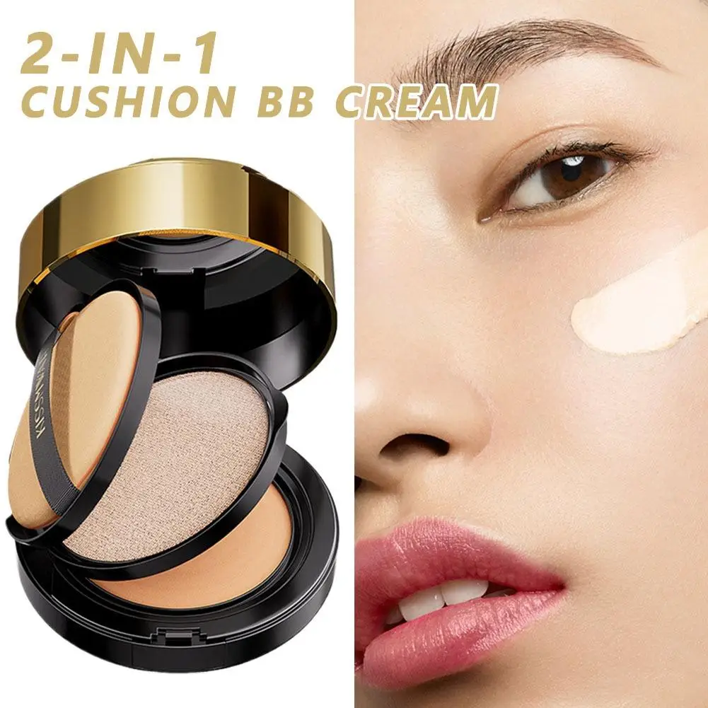 BB Cushion Compact  2In1 Formula Primer Foundation Pore Minimizing Hydrating SPF Protection Skin Tone Even Natural Finish Makeup
