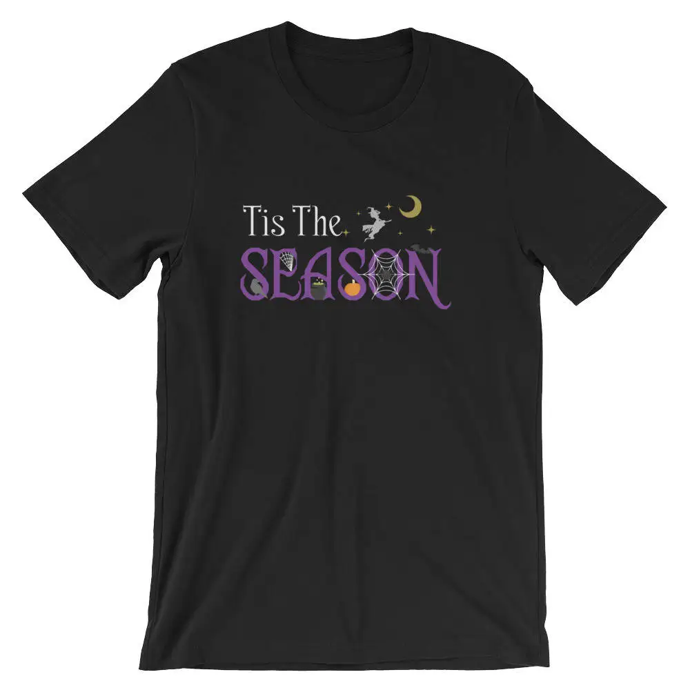 Tis The Season T Shirt Halloween Ghosts Spiders Webs Cauldrons