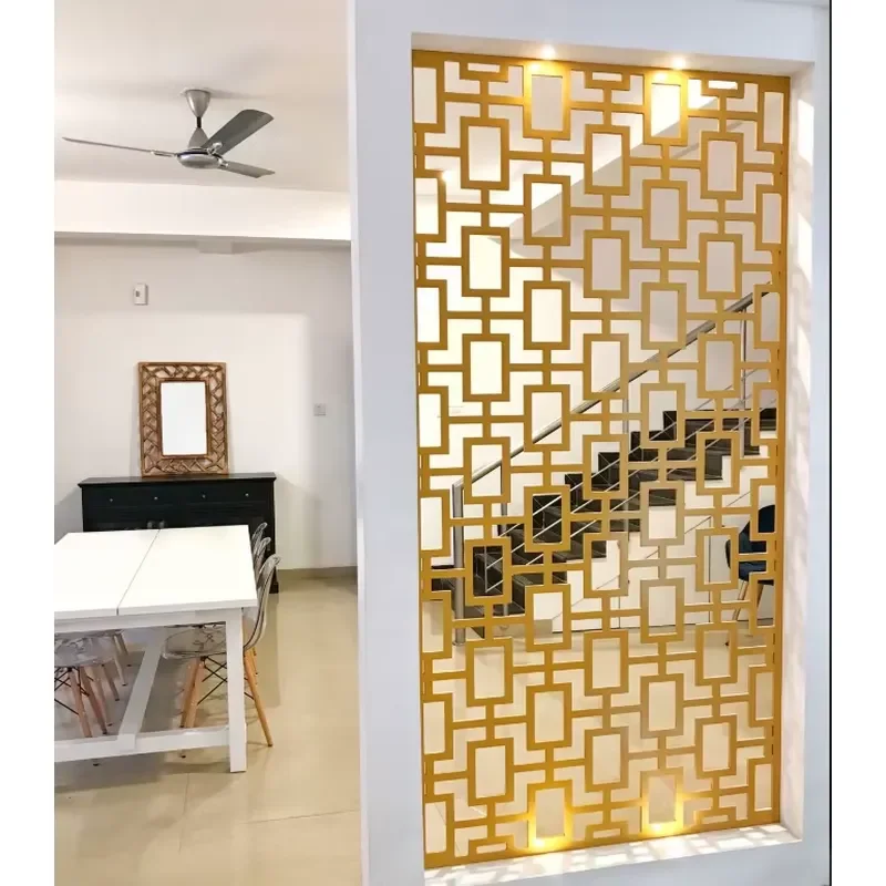 Premium Laser-Cut Stainless Steel Waterproof Divider Panel Contemporary Decorative Wall Partition for Stylish Living Rooms