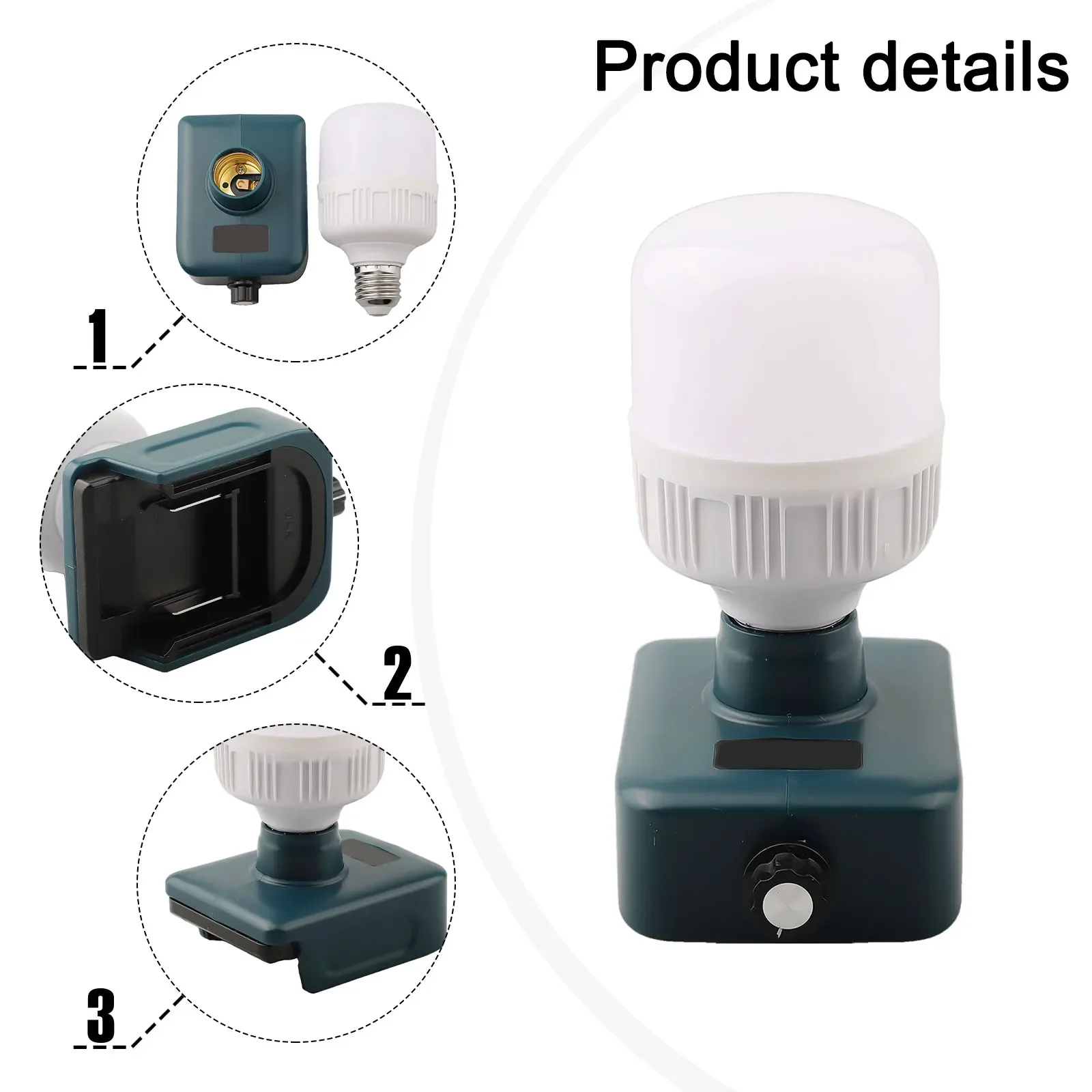 

LED Work Light Featuring an E27 Bulb and Adapter Works Efficiently with 18V Lithium Ion For Batteries for Maximum Convenience