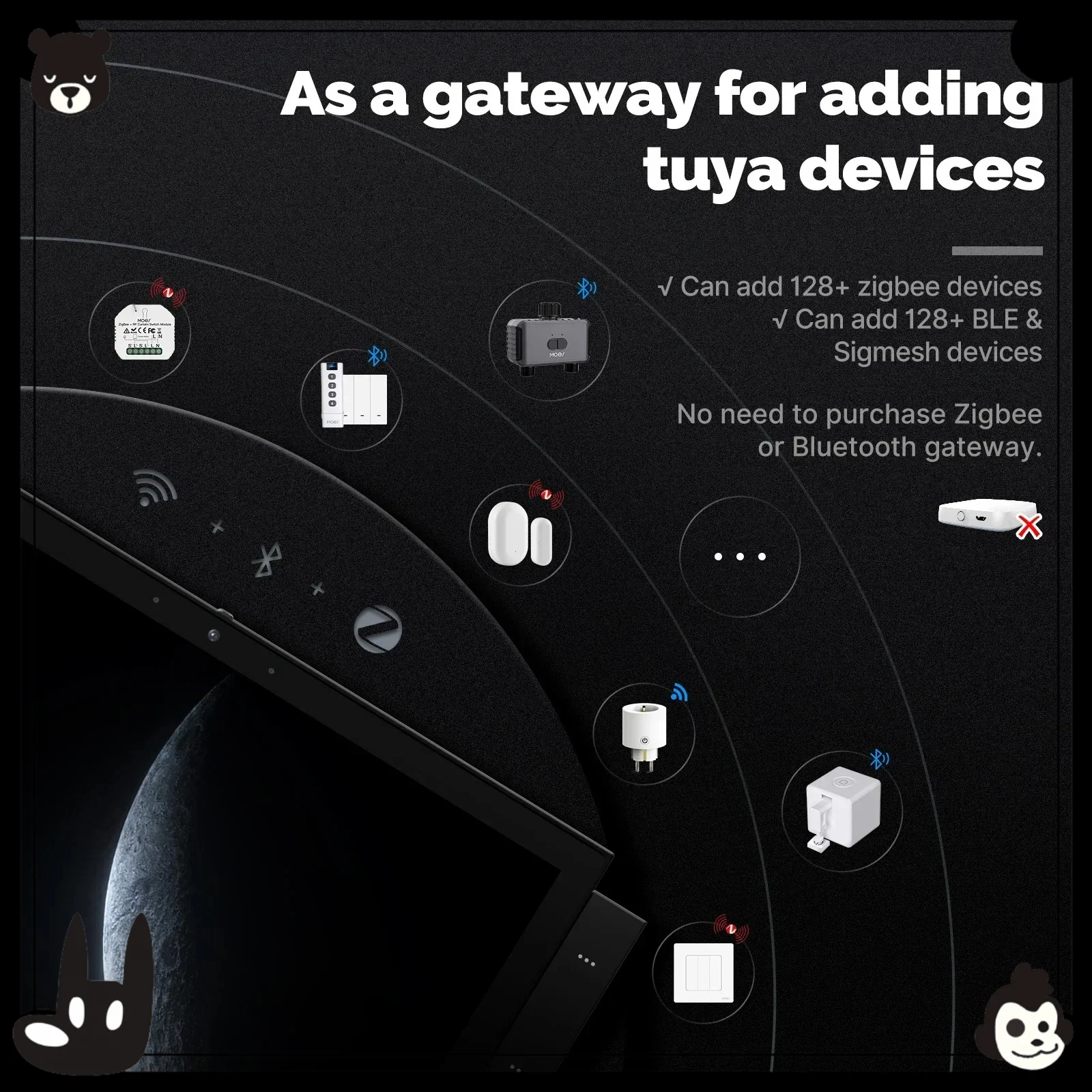 2026 new10-inch Tuya Smart Control Panel Built-in Zigbee Gateway and Alexa Building Intercom Compatible Supports Wi-Fi,BT,RS485,