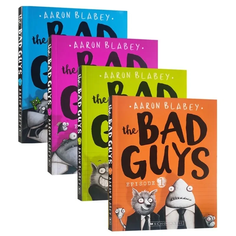 4Pcs The Bad Guys: the Bad Box 1-4 Paperback By Aaron Blabey Scholastic English books