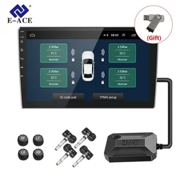 ACCEO  USB Android TPMS Wireless Navigation 4 Sensors car tire pressure monitoring system electronic devices smart alarm systems