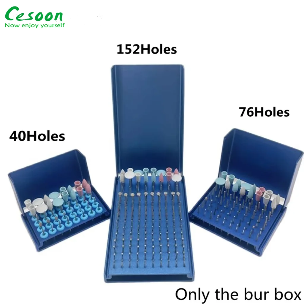 152/76/40 Holes Dental Burs Holder Block Cleaning Stand Autoclave Sterilizer Disinfection Case Bur Box Aluminium Alloy Organizer