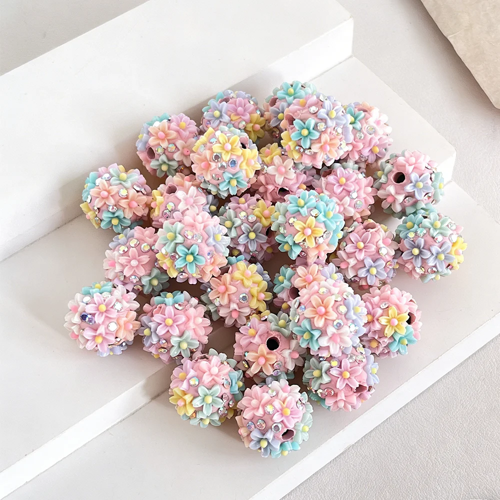 

50 шт. 18x18 мм разноцветные бусины из полимерной глины с эффектом цветка, ручная работа, для дизайна ювелирных изделий своими руками # 20067