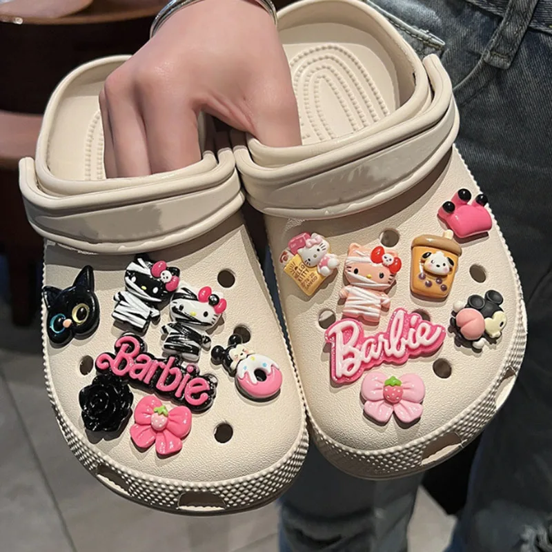 MINISO Bandage Hello Kitty Cat Cartoon Barbie Shoe Charms Funny DIY Sandal & Clog Decorations Holiday Gift For Boys And Girls