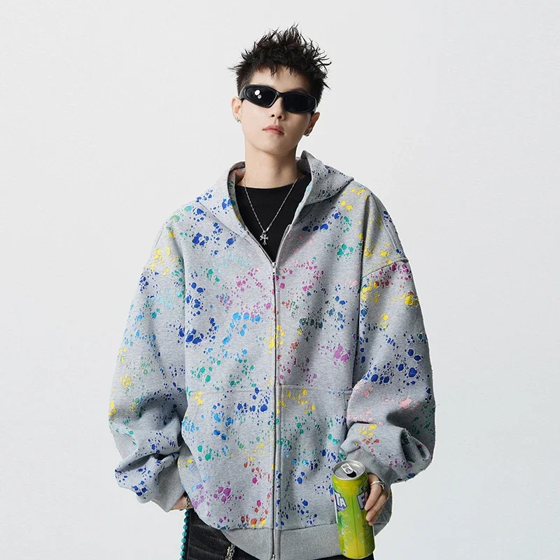 في الهواء الطلق سترة الصيد عادية رجالي مقنعين سترة هوديي رجالي اللون حجب الكتابة على الجدران تصميم سترة هوديي زوجين نمط معاطف