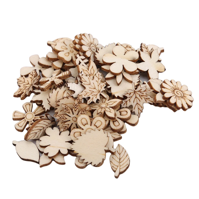 50/100pcs Wood Crafts Wedding Party Decoration Birthday Valentine\'s Gifts Home Table Decor Handiwork