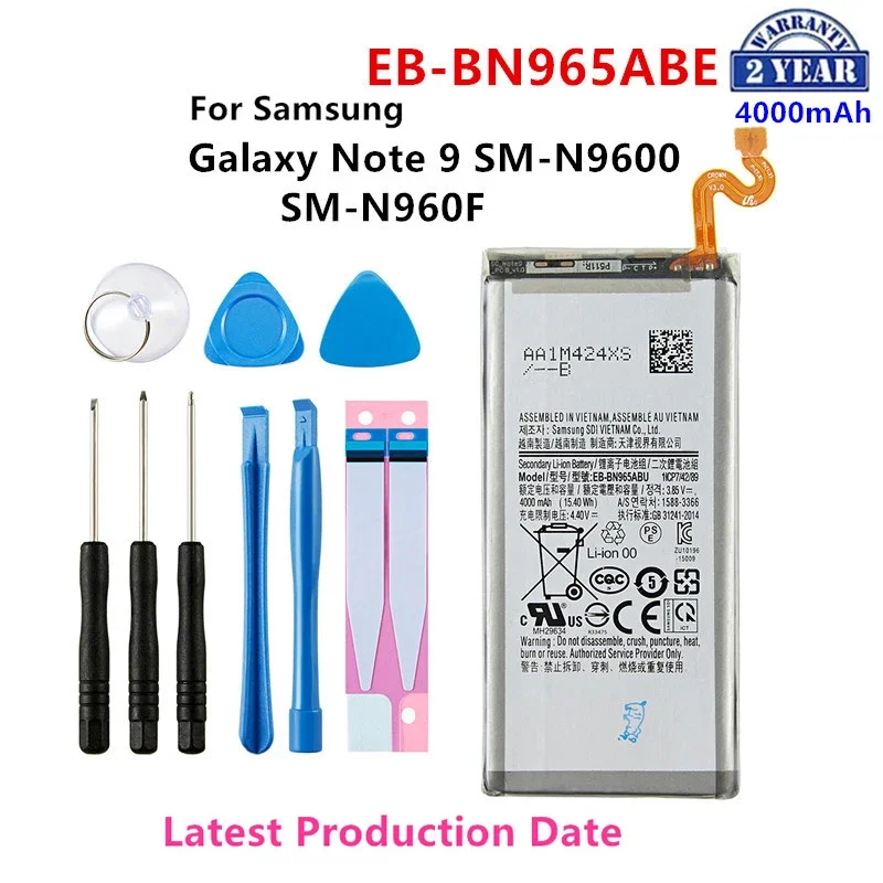 

Brand New EB-BN965ABU EB-BN965ABE 4000mAh Battery for Samsung Galaxy Note9 Note 9 SM-N9600 N960F N960U/N960N N960W +Tools