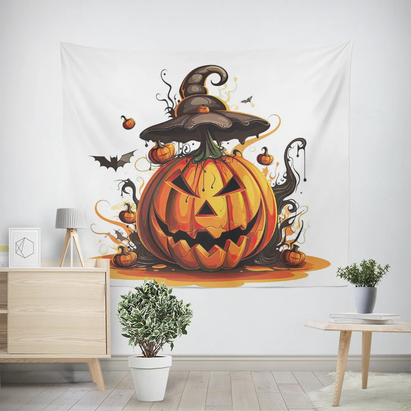 Tapiz de pared de tela grande para decoración del hogar, decoración moderna para habitación, arte estético para dormitorio, Halloween, Otoño, divertido