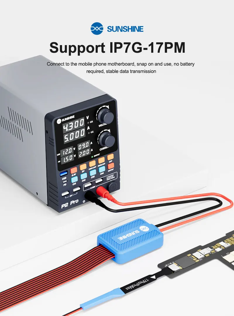 SUNSHINE SS-905K Power Boot Control Silicone Line Dedicated For iPhone 6-17 ProMax Phones Repair Power Supply Test Cable Tools