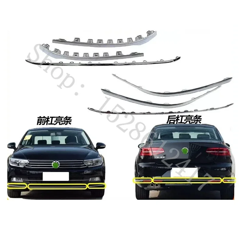 

FOR VW VOLKSWAGEN PASSAT B8 2017-2019 ABS CHROME PLATED CAR FRONT AND REAR BUMPER DECORATIVE STRIPS CAR ACCESSORIES