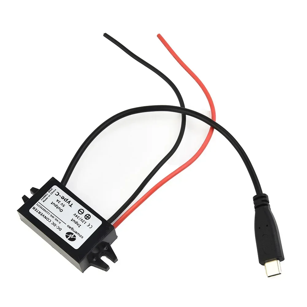 Industrial Grade Converter, 12V 24V To 5V 3A15W, TypeC USB Smart Charger, Efficiency Up To 91%, Lightweight Design