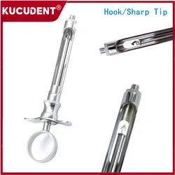 Dental Syringe Stainless Steel Anesthesia Aspirating Suction Syringes Dentistry Surgical Instrument Injector Tool Hook/ Tip