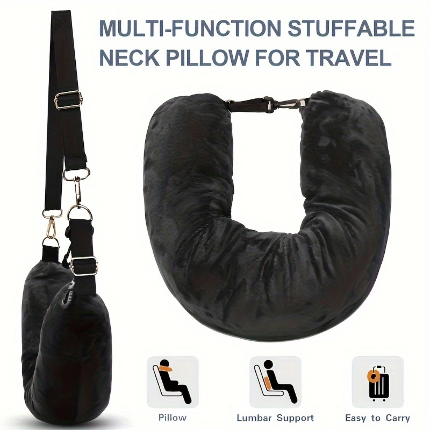 1pc Stuffable Neck Pillow for Travel, Stuffable Travel Pillow for Extra Luggage, Travel Neck Pillow with Clothes, Best Travel Pi