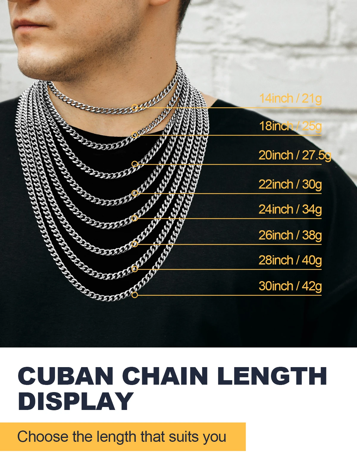 U7 Miami Flat Chunky Cuban Link Chain Necklace for Men Women Unisex Stainless Steel 3/6/9/12mm Wide 18-30\