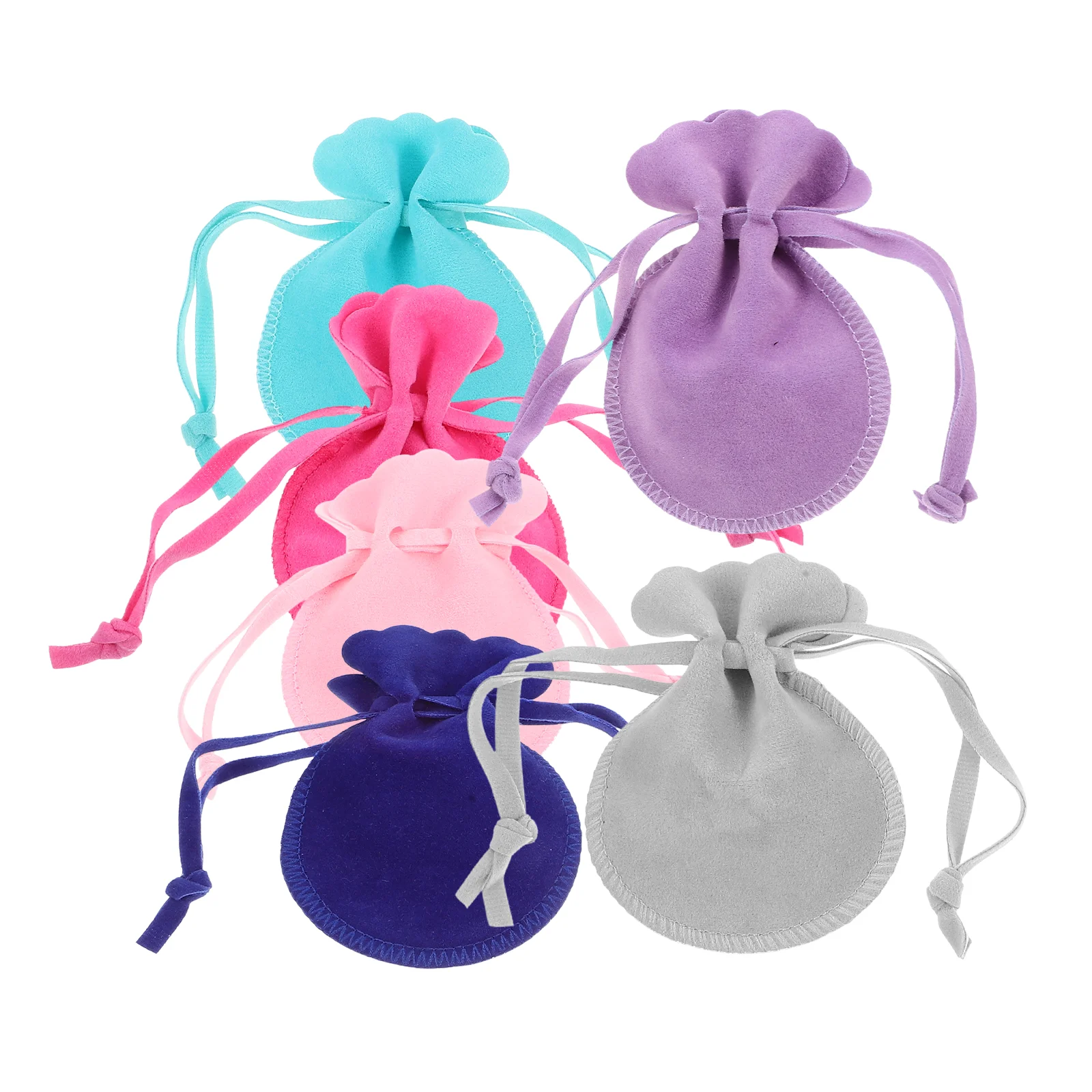 

6 Pcs Jewelry Bag Bridal Showers Pouch Gift Drawstring Pouches Flannel Party Favors