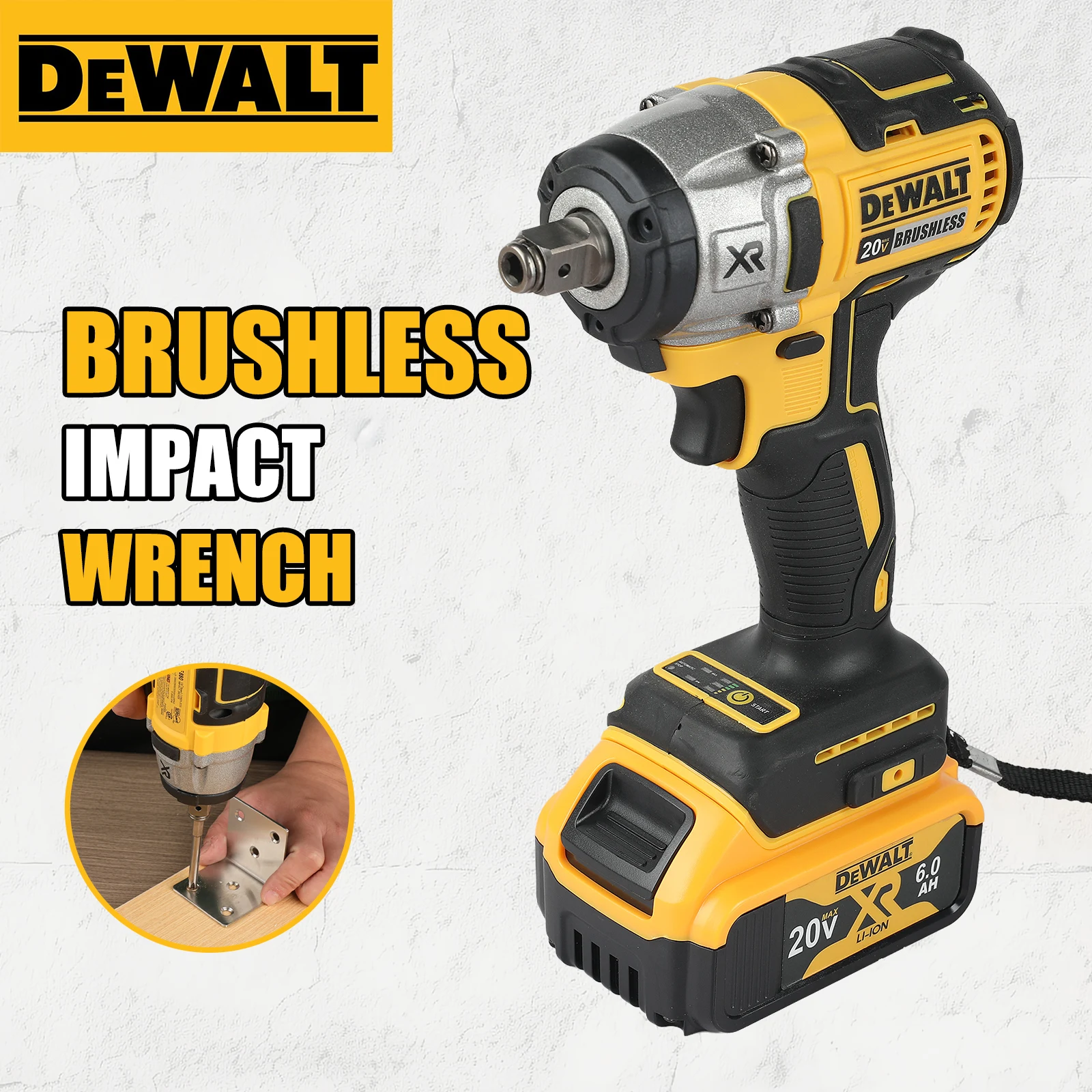 

Dewalt DCF880 Brushless Impact Wrench 20V XR 203N.M 1/2” Drive with Pressure-Sensitive Speed Control for Repair Work