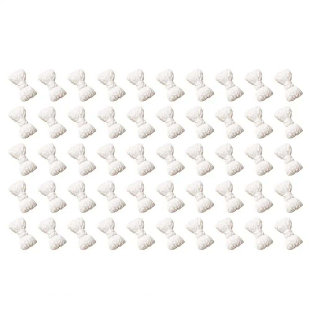 50Pcs Bow-knot Nail Decors Creative Shape Reusable Decorative Resin 3D Bow-knot Nail Art Decorations Accessories for Nail Salon