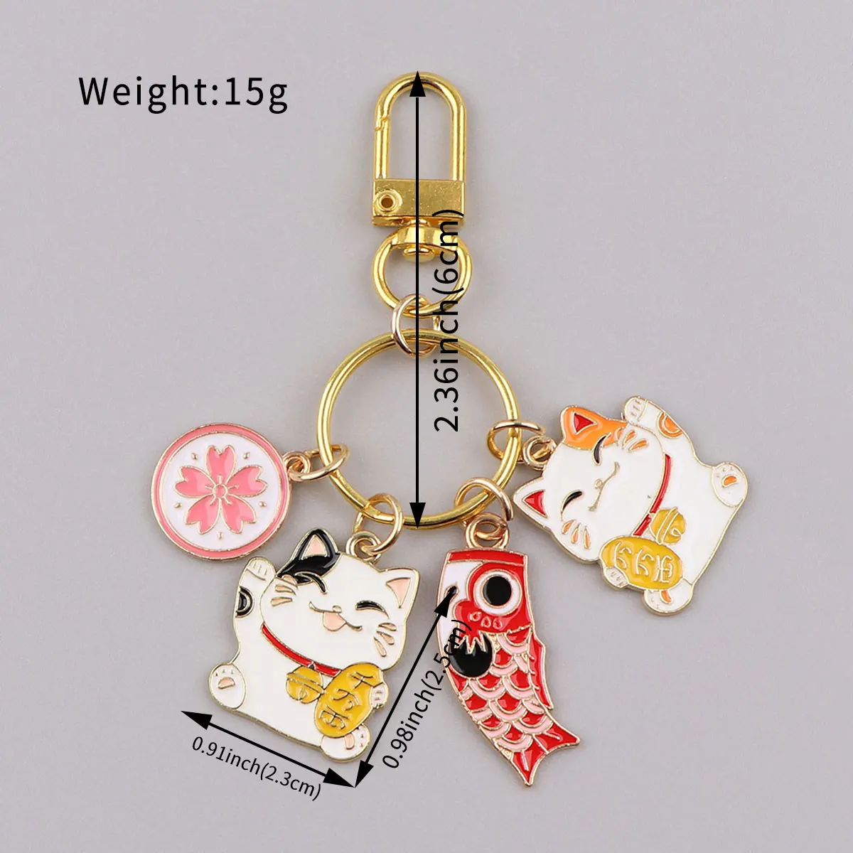 Kawaii Cartoon Cat Key Ring Motorcycles Cars Students Bag Backpack Chaveiro Koi Carp Key Fobs Fashion Keychain Gifts Friends