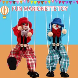 Boys Hand Puppetry Pull Rope Puppet Doll Wooden Marionette Clown Puppet Toy for Kids Hand Pirate Puppetry Doll with for Boys