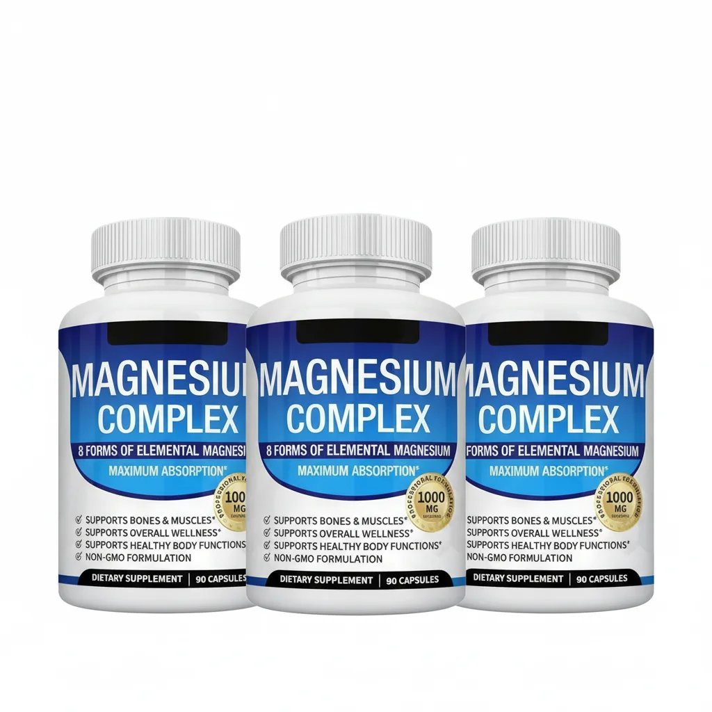 

3 шт. магниевый комплекс элементарного магния для максимальной впитывания — дополнение для общего здоровья и здоровья 90 капсул