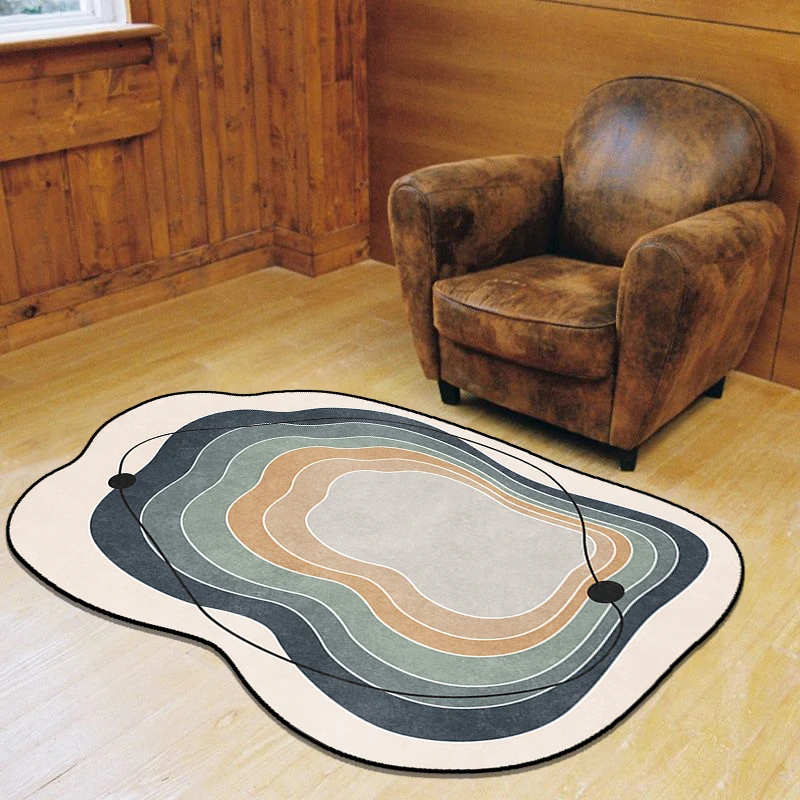 Modern Carpets for Living Room Special-shaped Plush Rugs Non-slip Bedroom Bedside Rugs Washable Light Luxury Decoration Mats